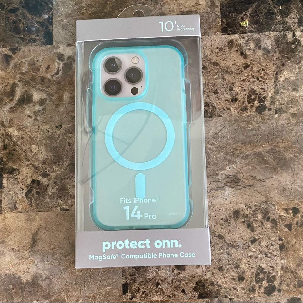 Onn IPhone 14 Pro Phone Case Teal/Blue Slim Profile New